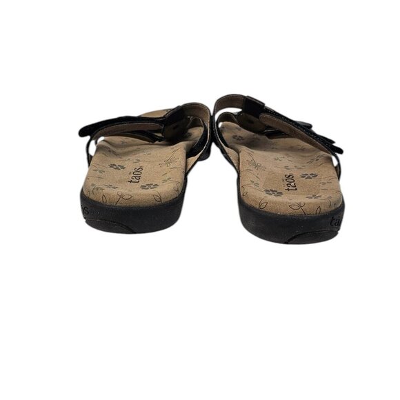 Taos Womens Prize 3 Leather Slide Sandals, Comfort, Black, Size 40 / US 9 - Picture 9 of 9